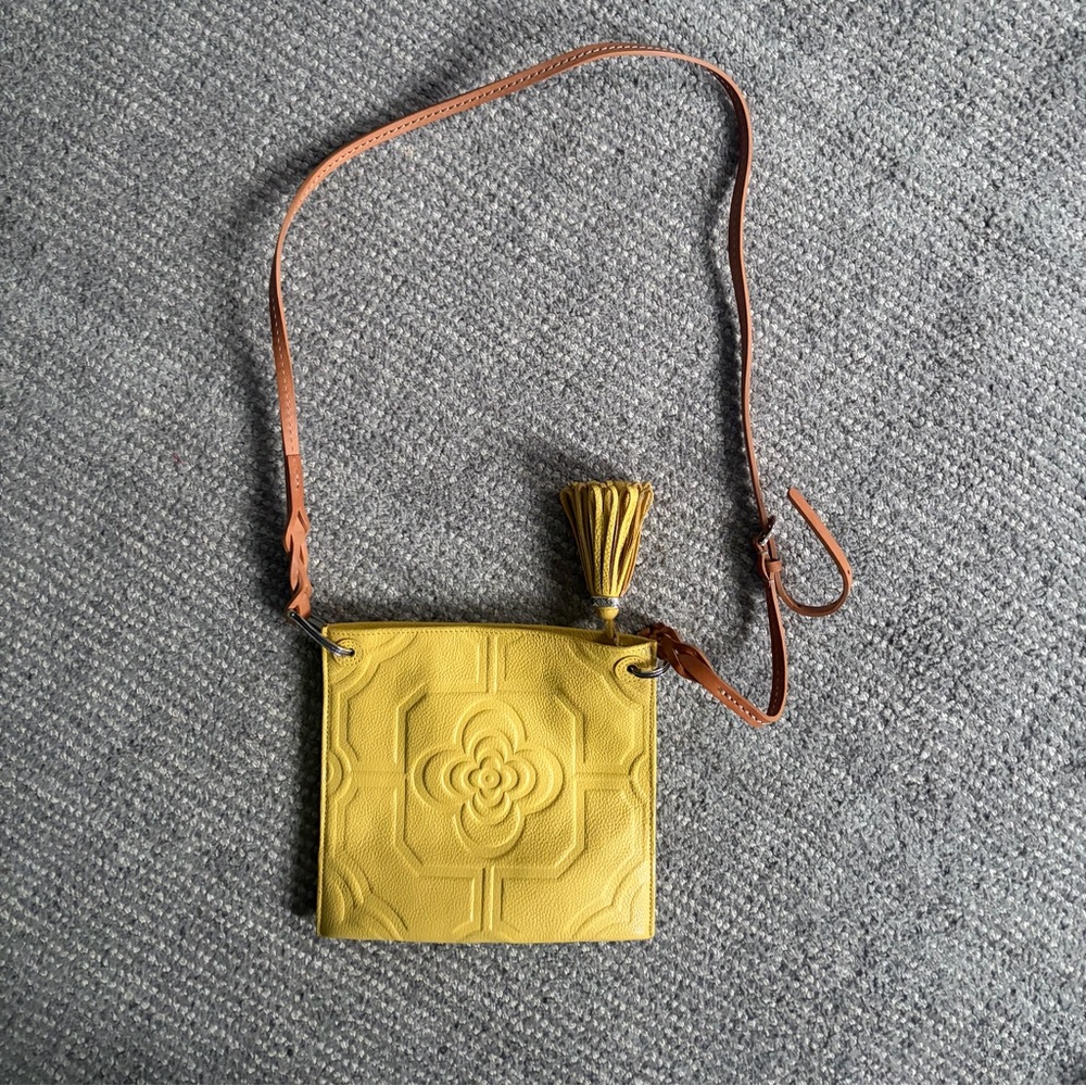 Brighton Yellow Genuine Leather Crossbody Bag NEW without tags